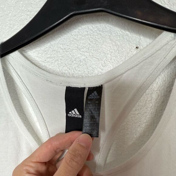 Adidas White Tank Top with Graphic Design Size Small - Picture 2 of 5